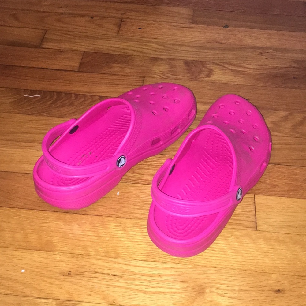Hot pink crocs